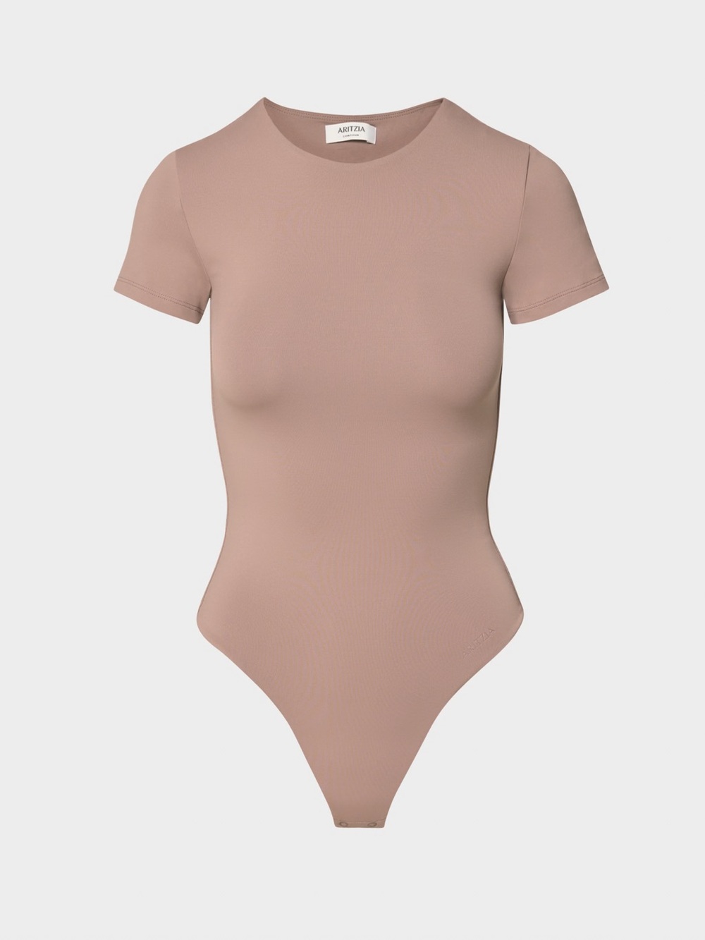 Aritzia Babaton Contour Tan Shaping Smooth Bodysuit Short Sleeve Size Medium